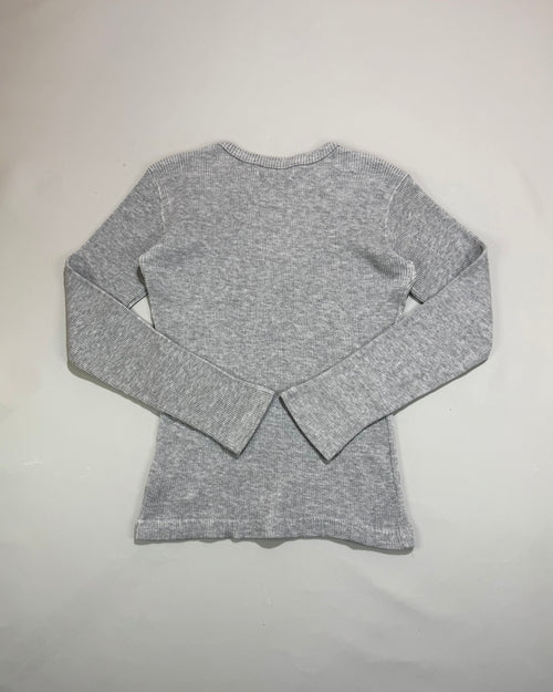 Diesel Fitted Grey Long-Sleeve Jersey Top Size XS