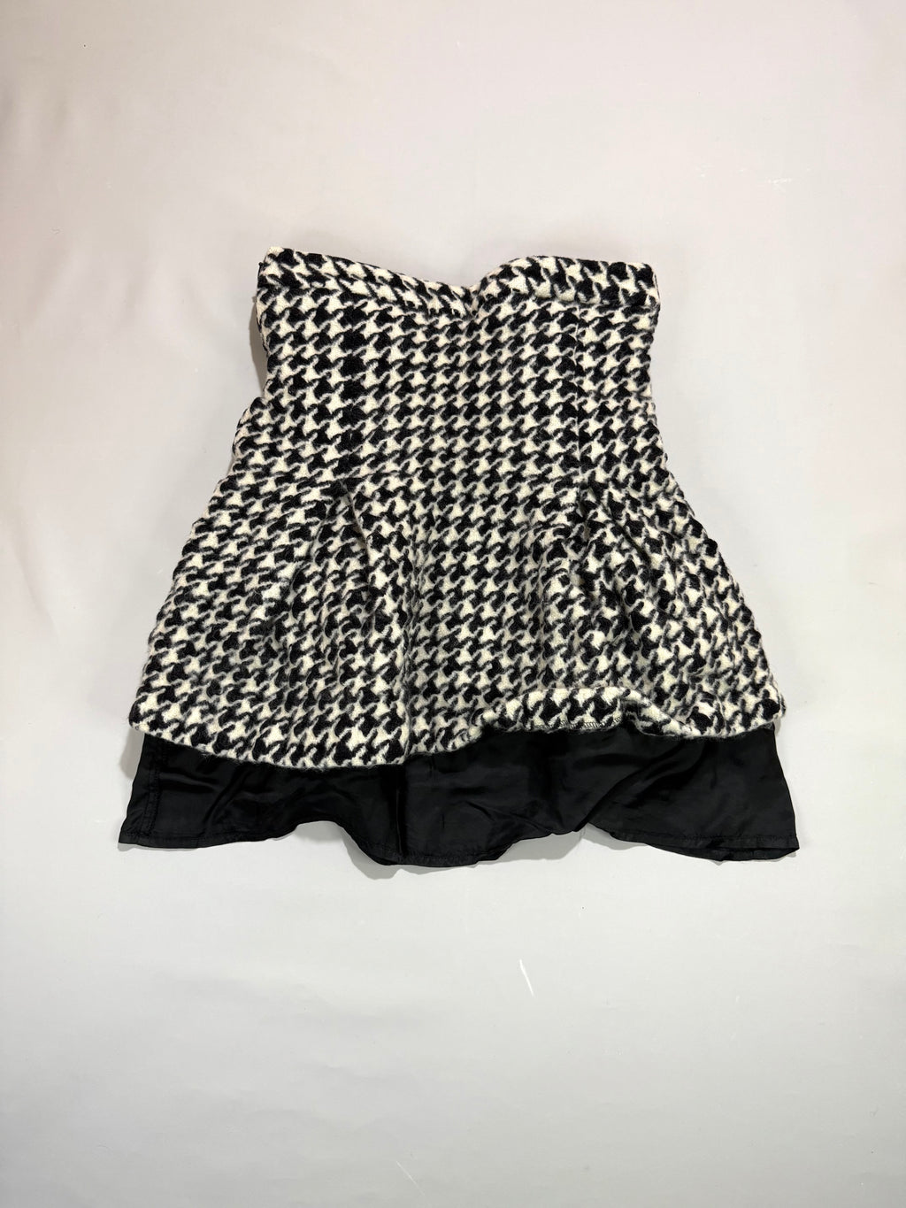 Massimo Dutti Balloon Mini Skirt in Houndstooth Pattern Size S