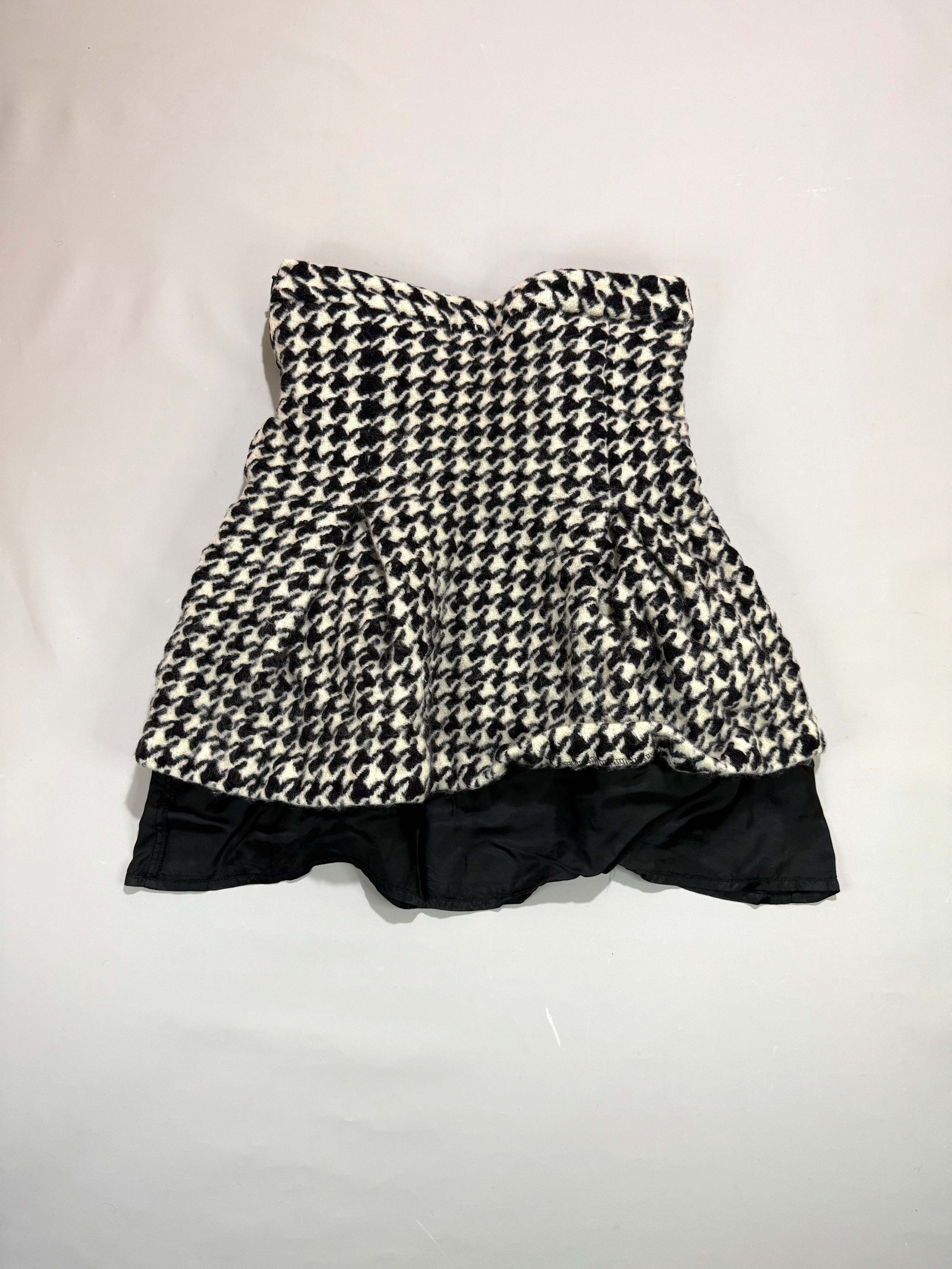 Massimo Dutti Balloon Mini Skirt in Houndstooth Pattern Size S