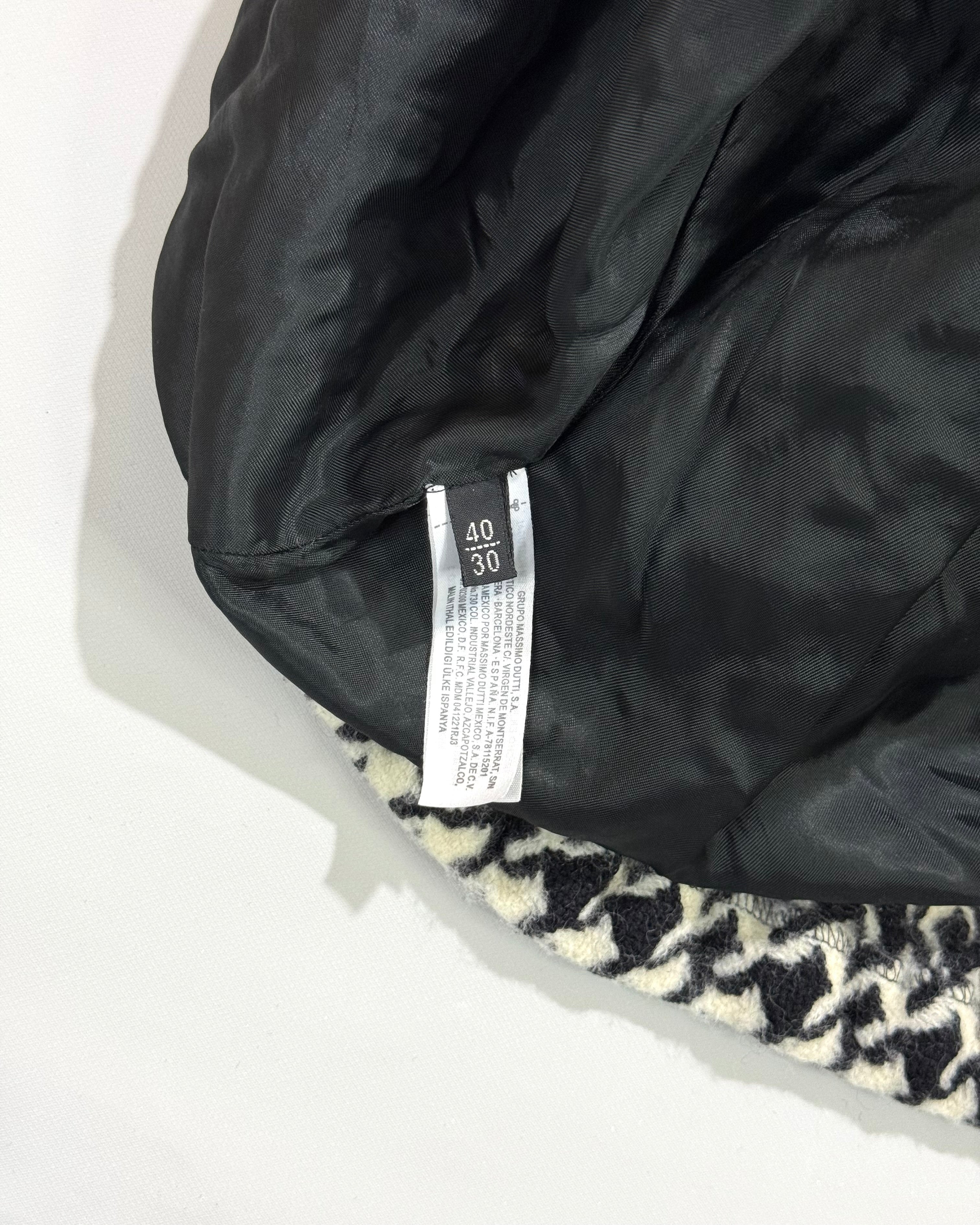 Massimo Dutti Balloon Mini Skirt in Houndstooth Pattern Size S