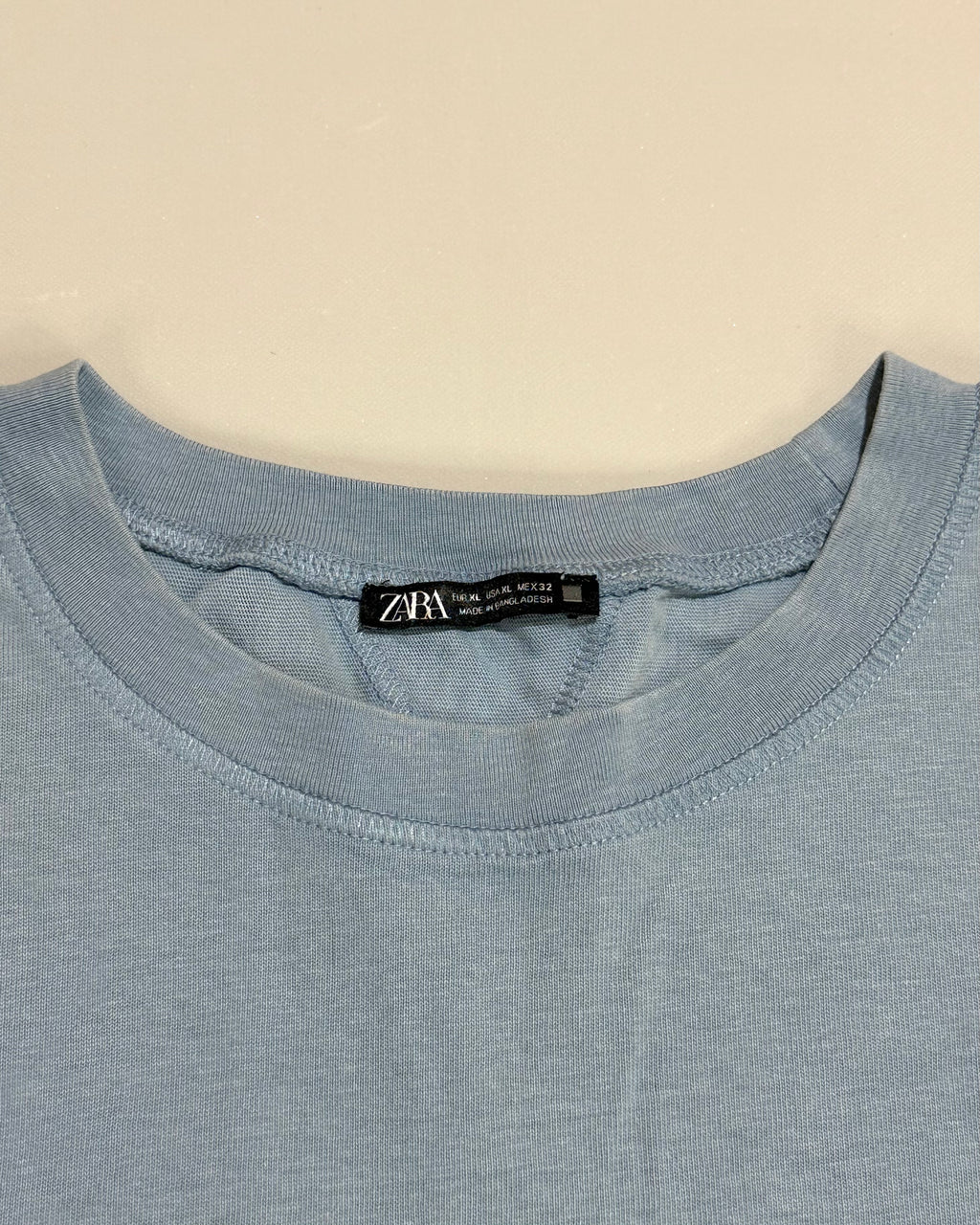 Zara Light Blue Oversized Cotton T-Shirt Size XL