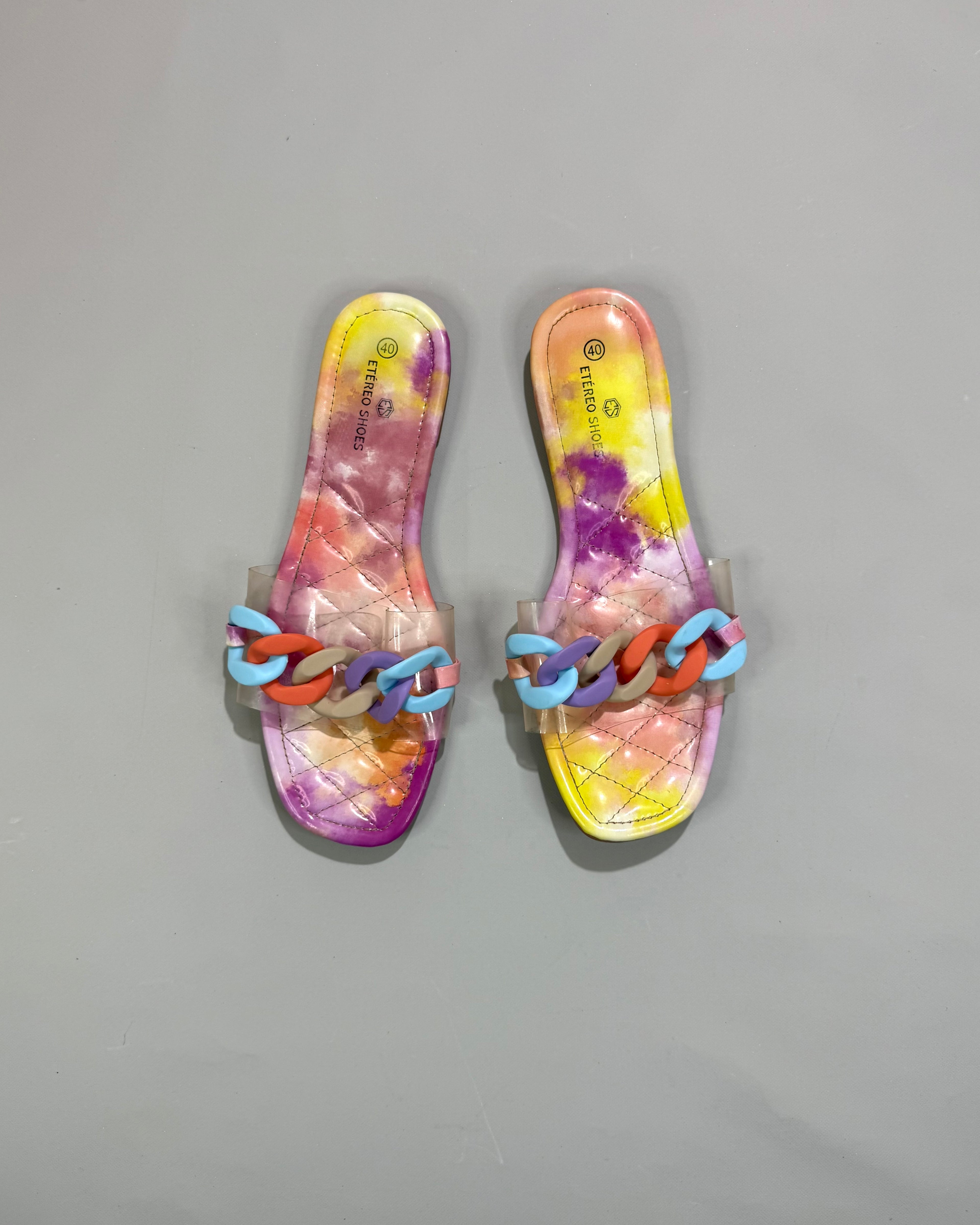 Etéreo Shoes Multicolor Flat Slides Size 40