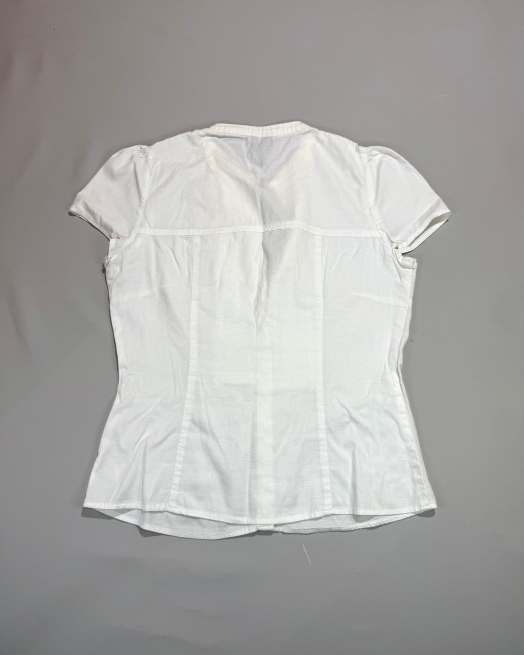 Mango White Short Sleeve Shirt Size M