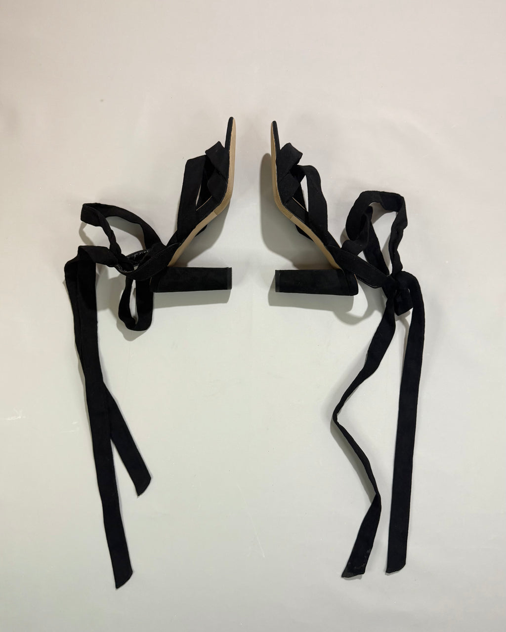 Seaside Black Lace-Up Heels Size 37