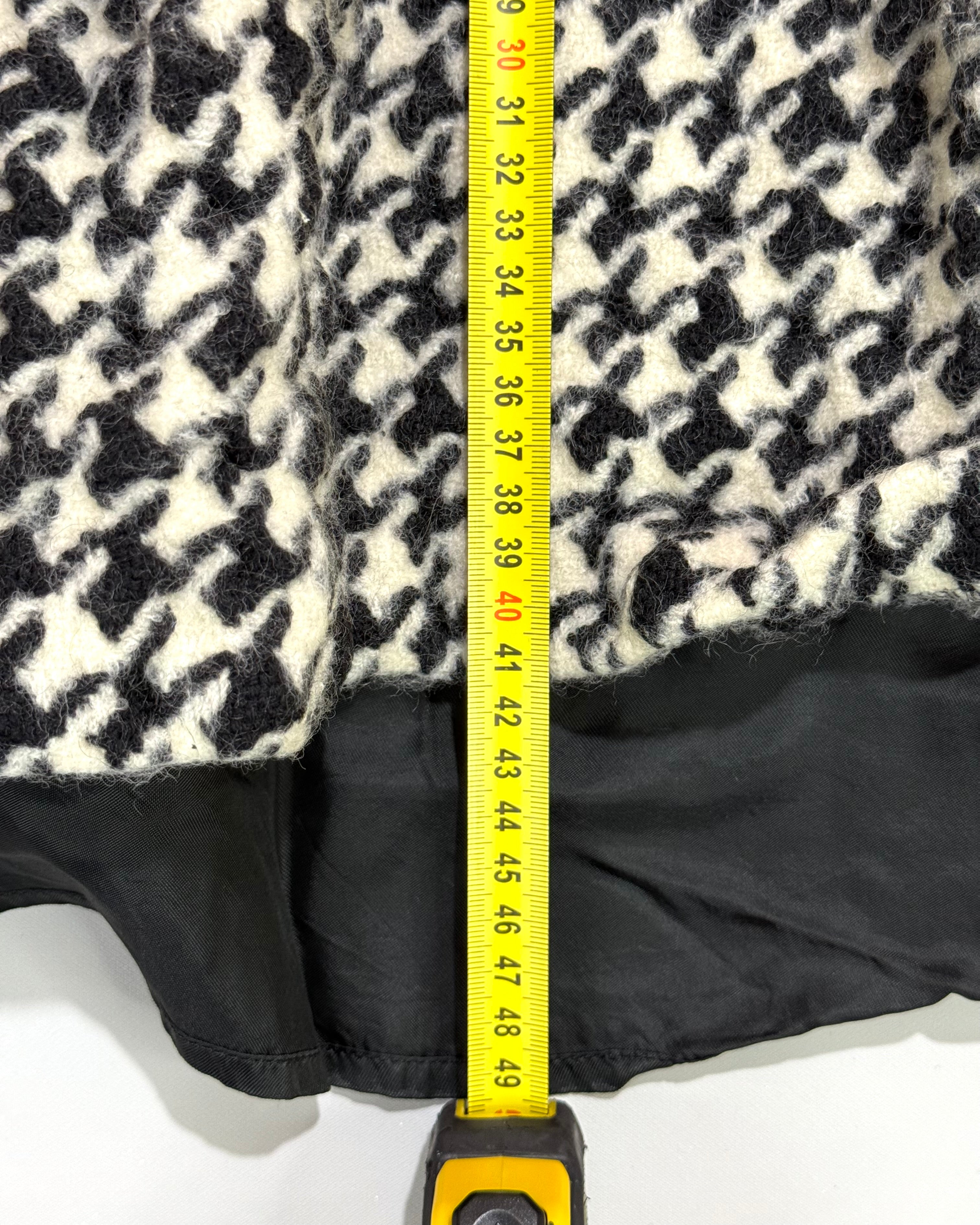 Massimo Dutti Balloon Mini Skirt in Houndstooth Pattern Size S