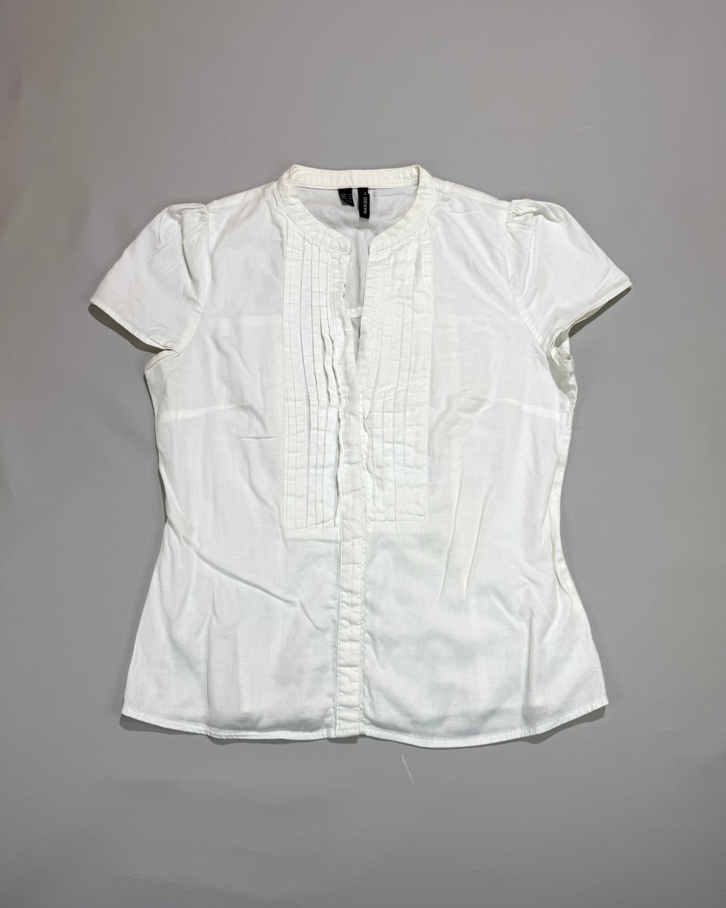 Mango White Short Sleeve Shirt Size M