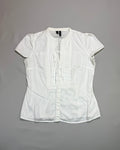 Mango White Short Sleeve Shirt Size M