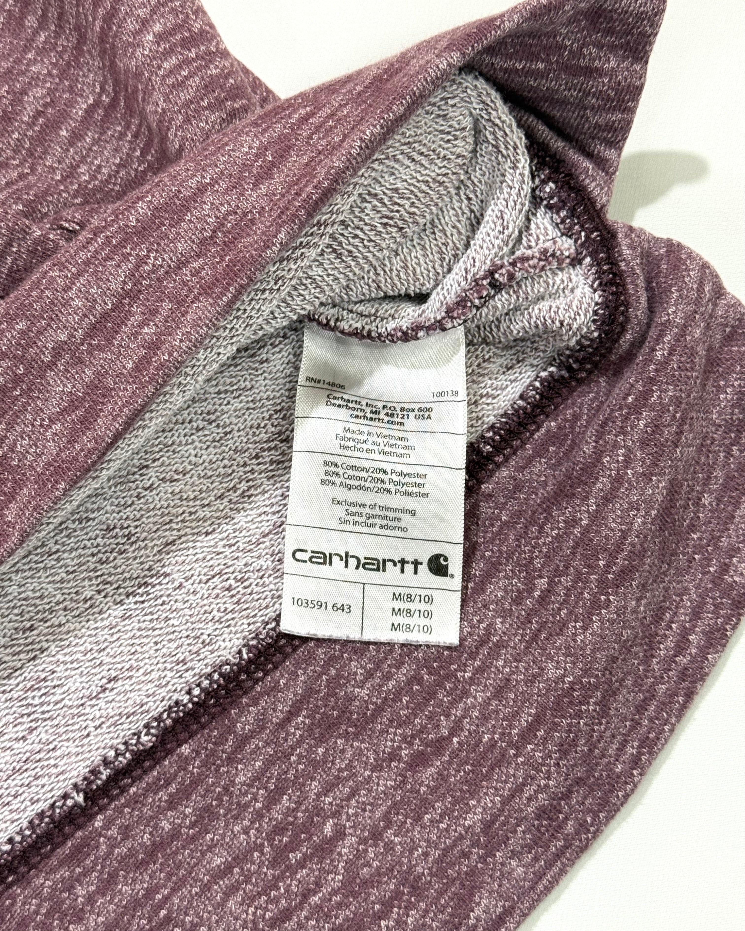 Carhartt Burgundy Blended Effect Hoodie M
