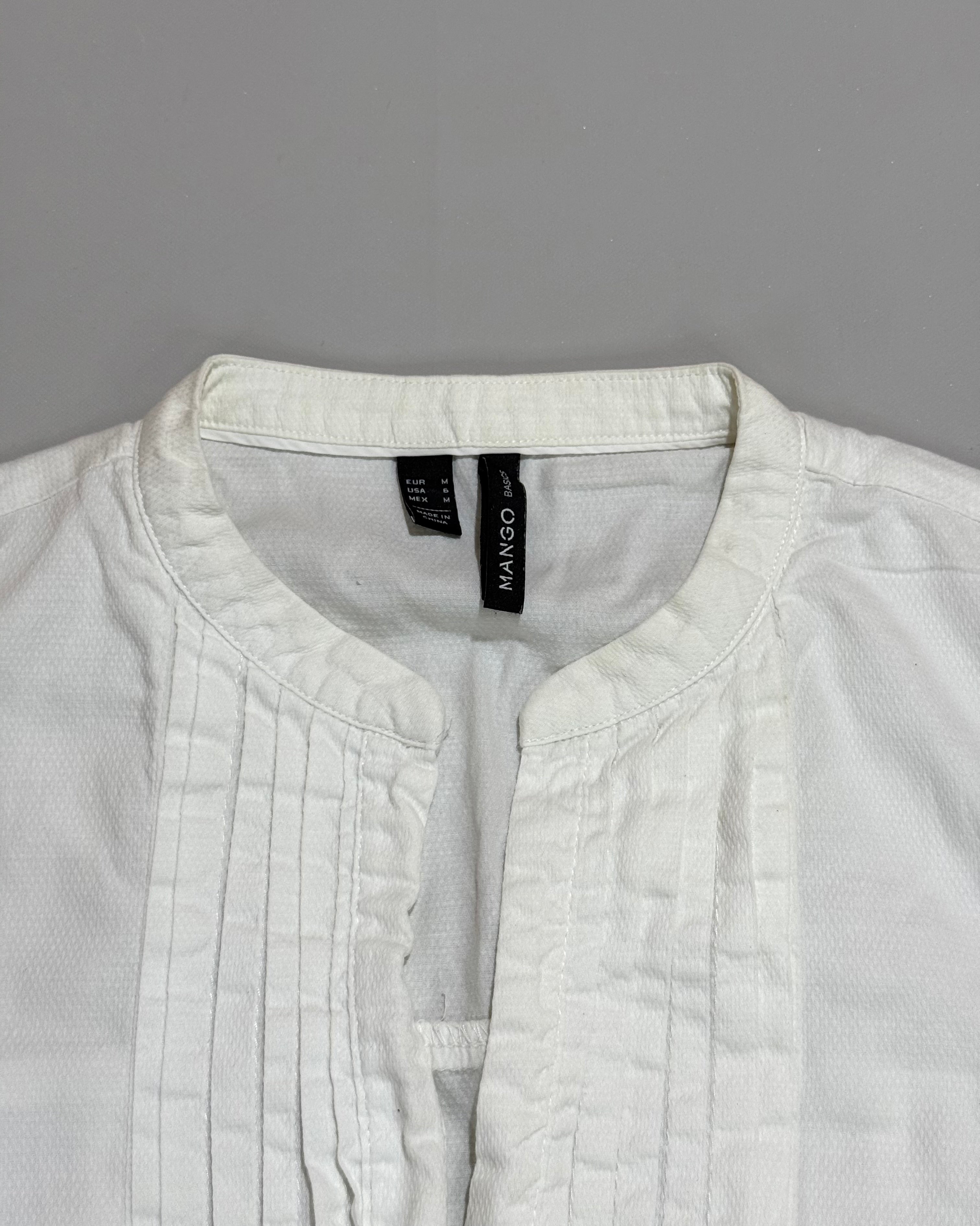 Mango White Short Sleeve Shirt Size M