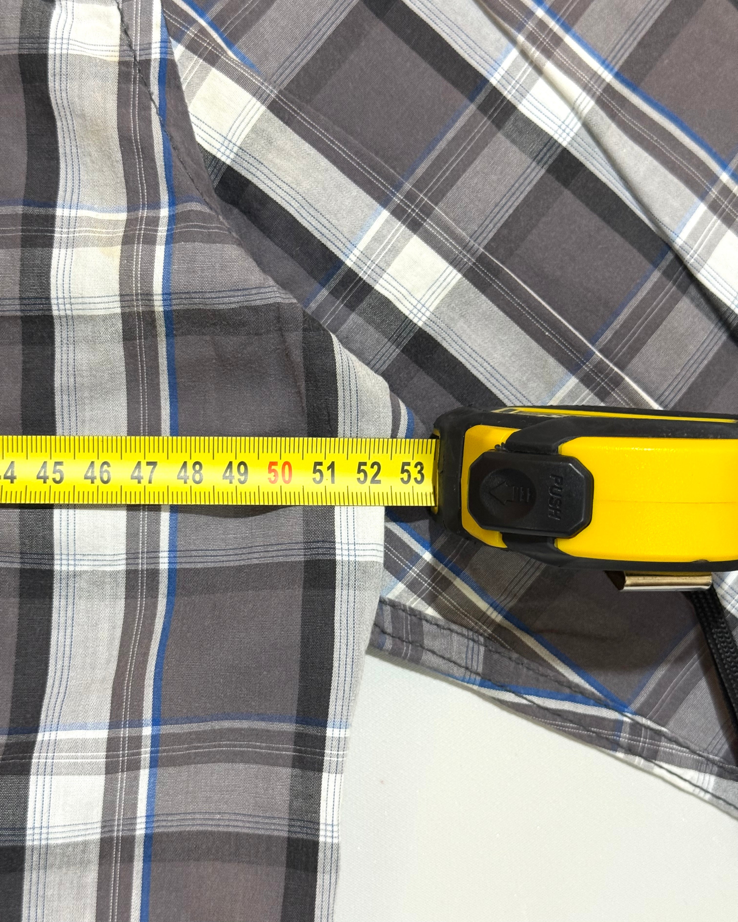 Springfield Gray and White Plaid Shirt L