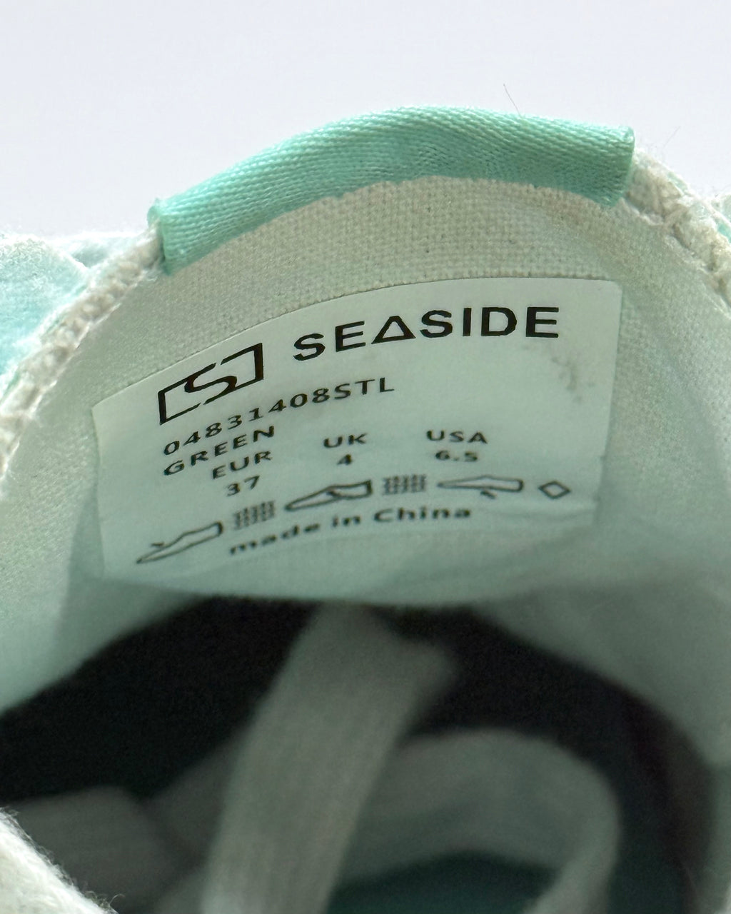 Seaside Mint Green Canvas Sneakers Size 37