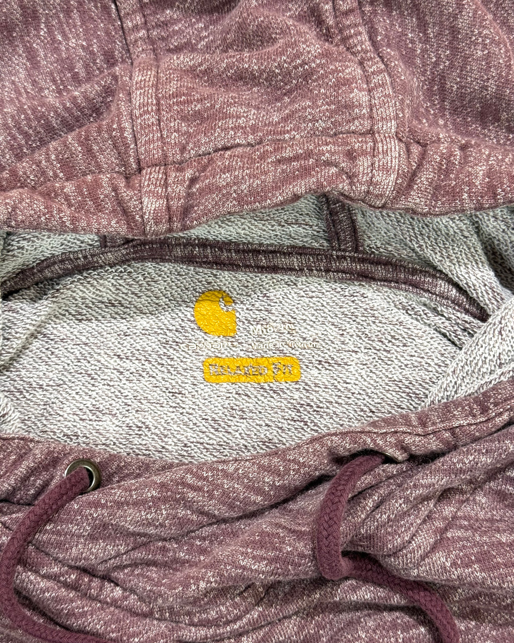 Carhartt Burgundy Blended Effect Hoodie M