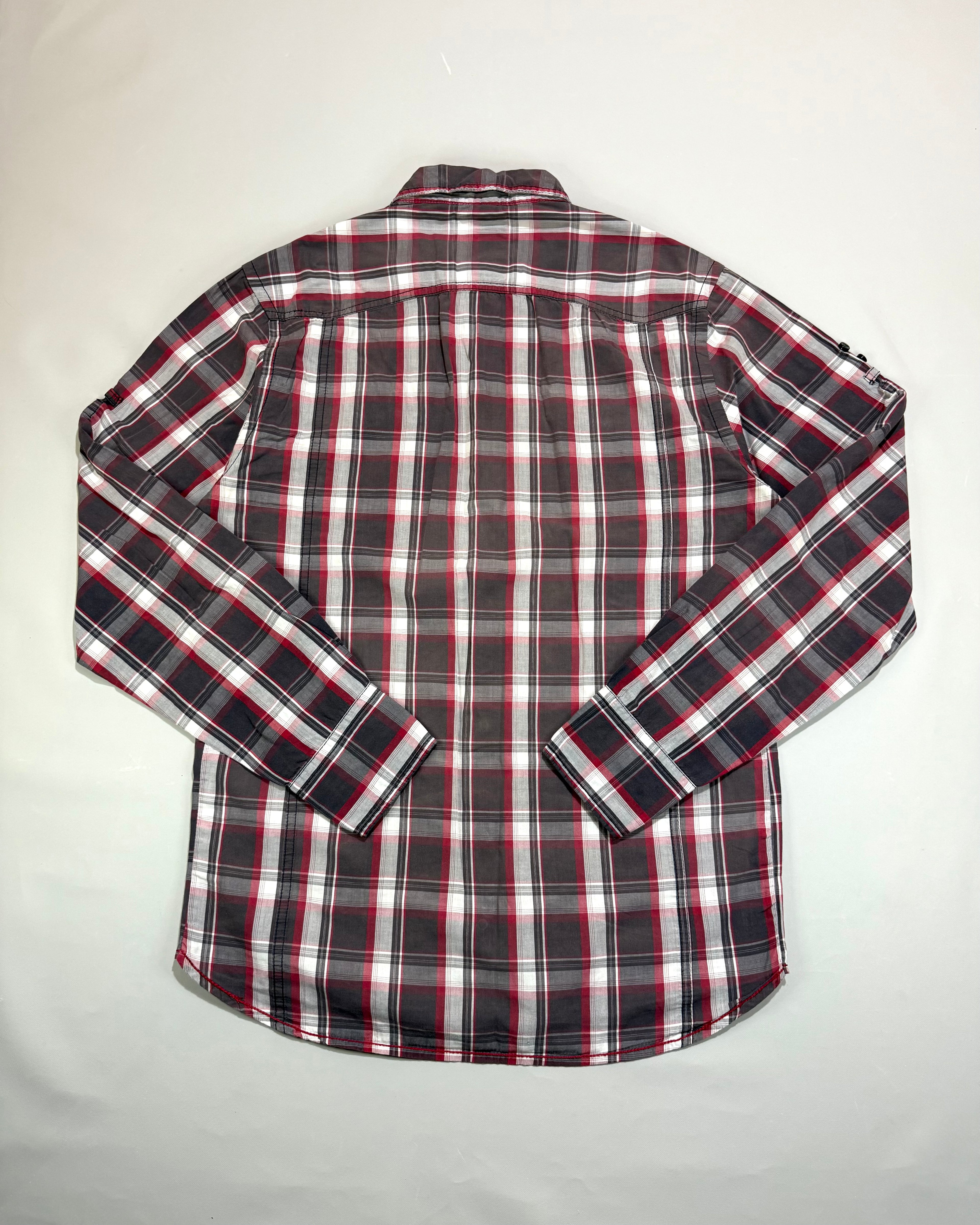 Springfield Gray Red Checkered Shirt Size L