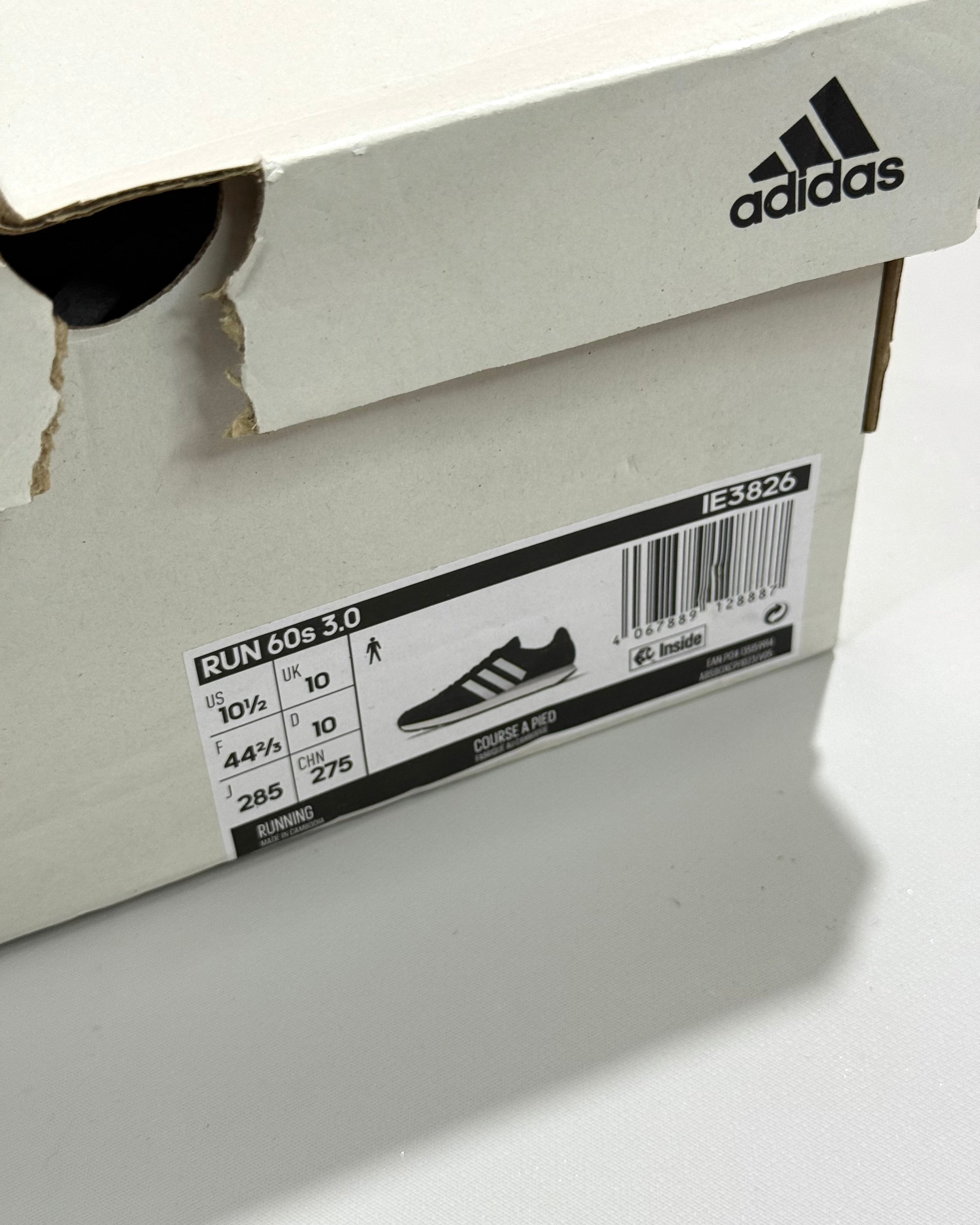 Adidas Run 60s 3.0 Black Sneakers Size 44.5