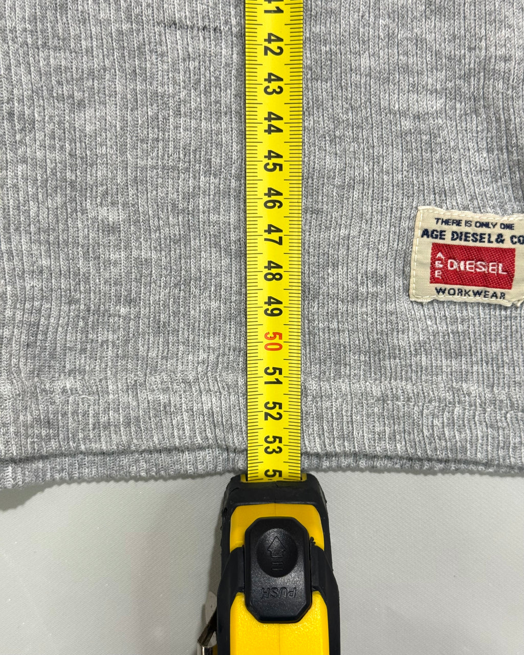 Diesel Fitted Grey Long-Sleeve Jersey Top Size XS