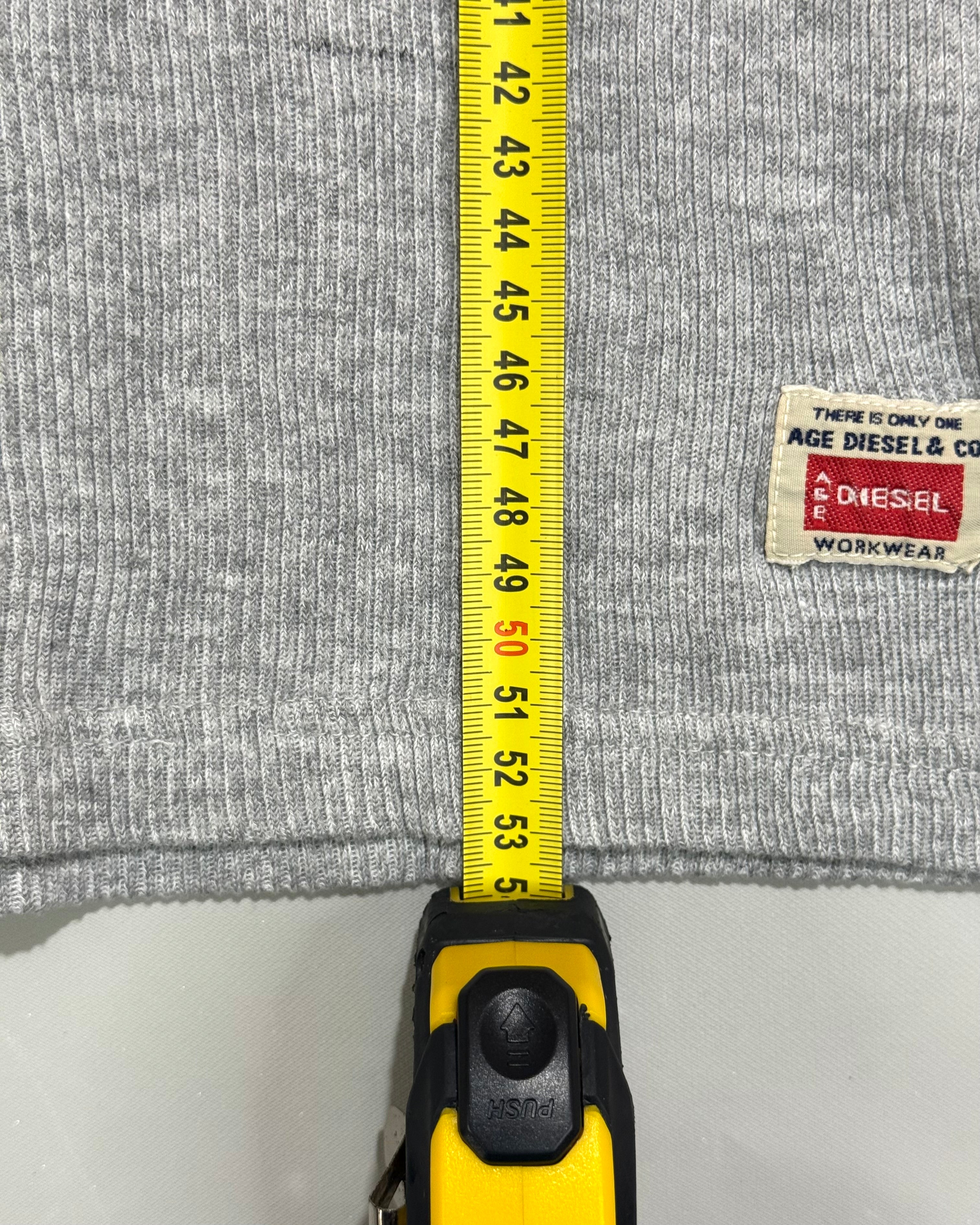 Diesel Fitted Grey Long-Sleeve Jersey Top Size XS
