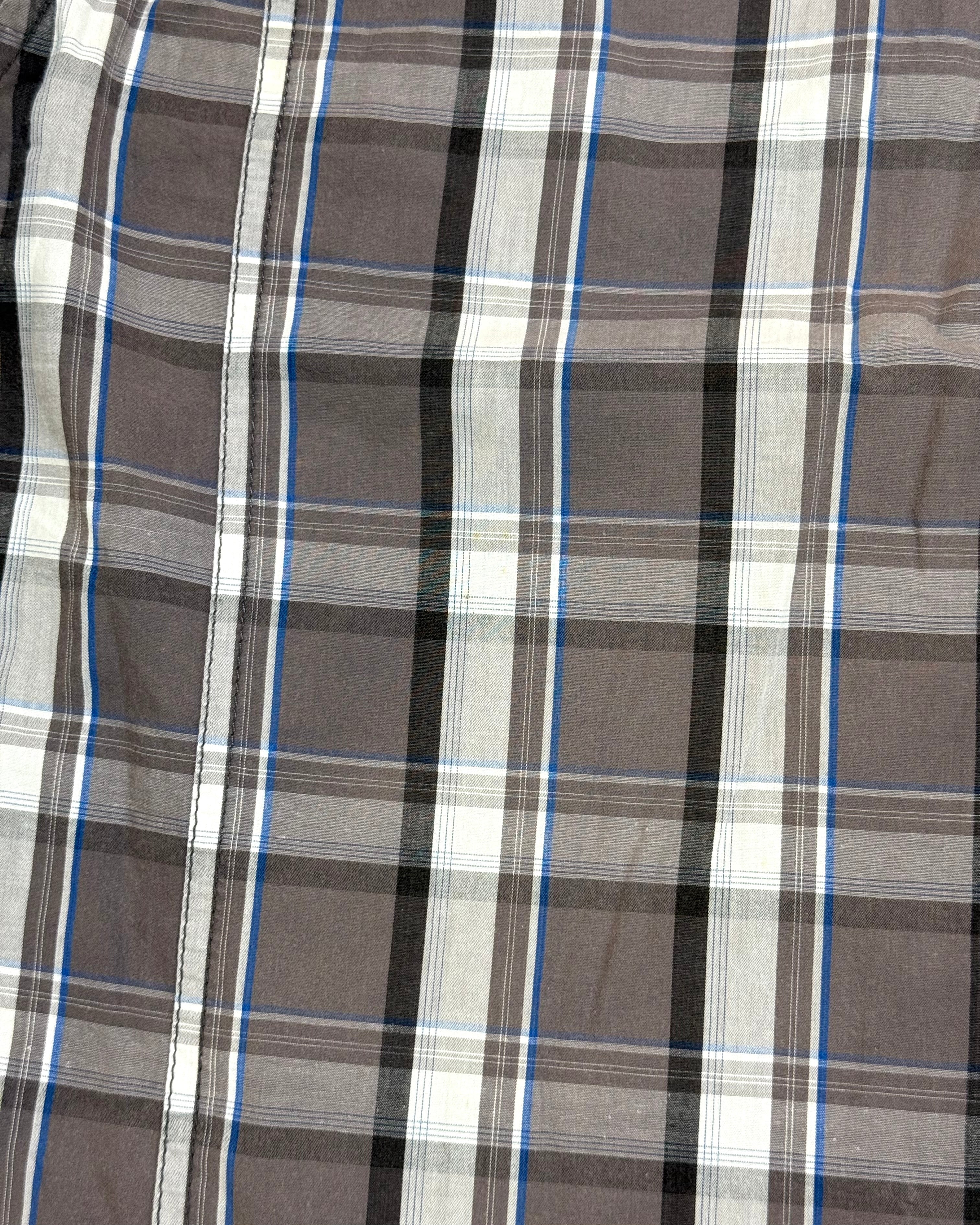 Springfield Gray and White Plaid Shirt L