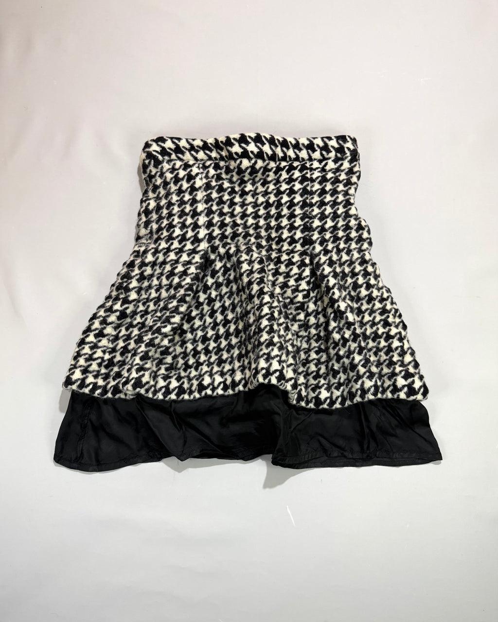 Massimo Dutti Balloon Mini Skirt in Houndstooth Pattern Size S
