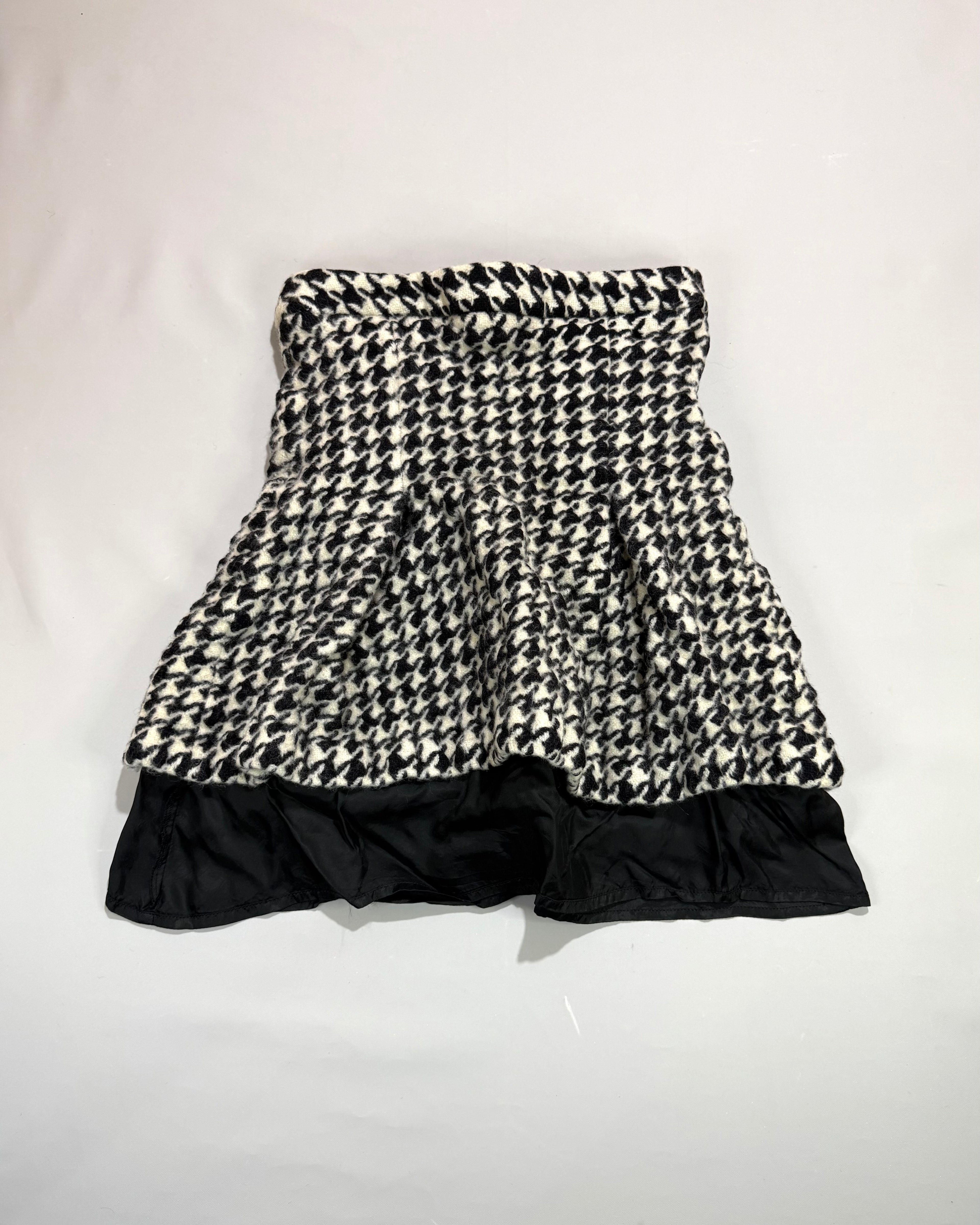 Massimo Dutti Balloon Mini Skirt in Houndstooth Pattern Size S