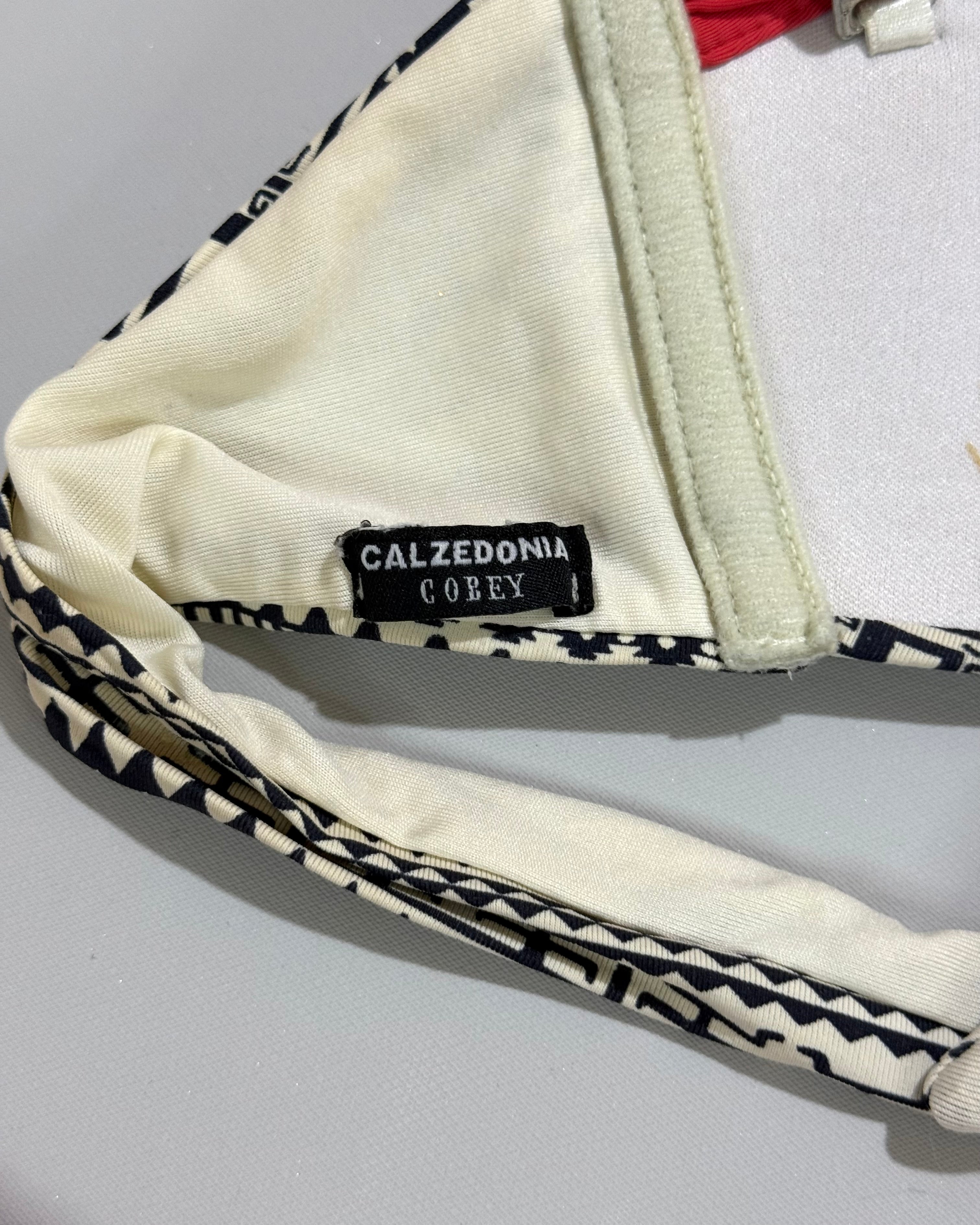 Calzedonia Geometric Pattern & Red Bikini Set Size S