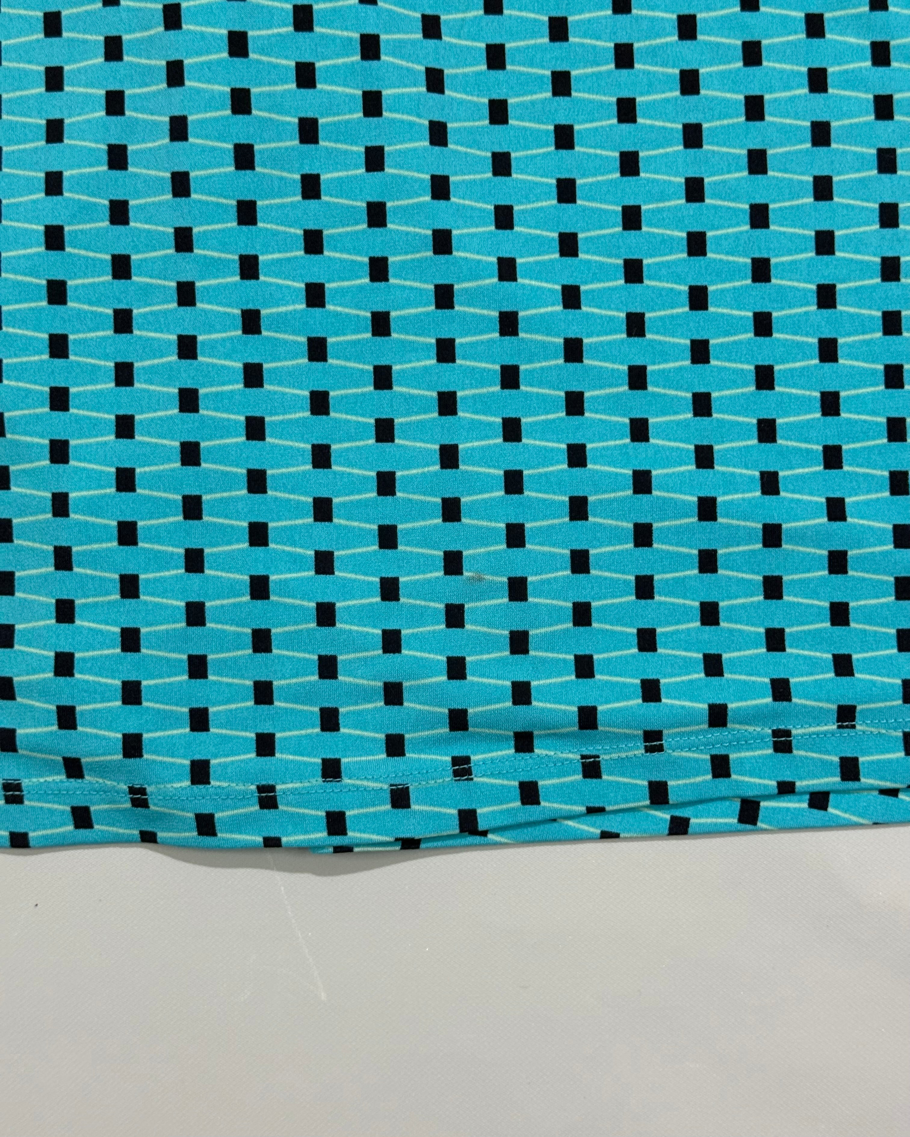 Liz Claiborne Turquoise Blouse with Geometric Pattern Size M
