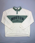 Manfinity Cream and Green Sweater XL