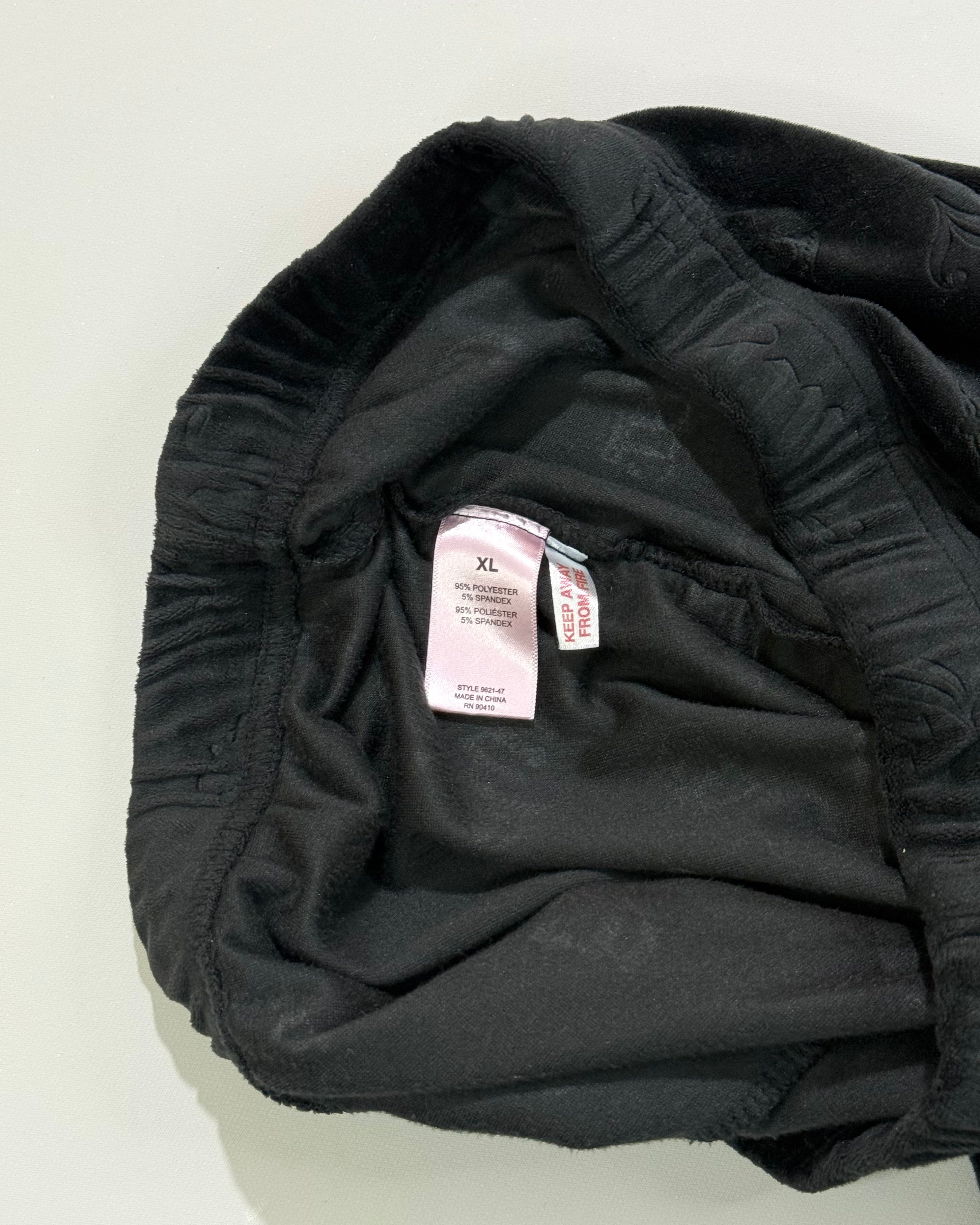 Juicy Couture Black Velvet Shorts XL