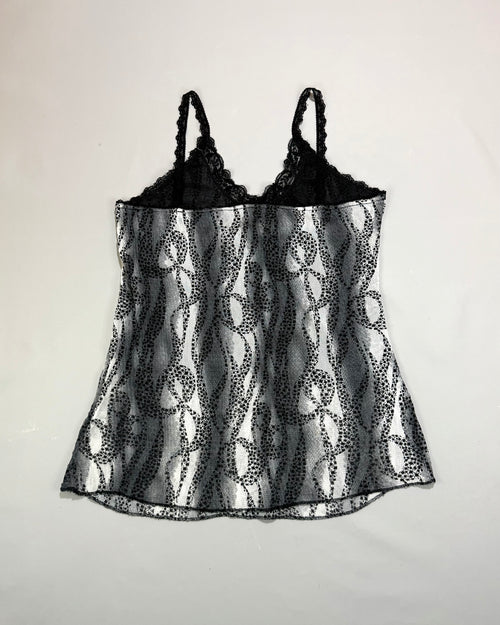 Black and White Lace Camisole / Tank Top XS